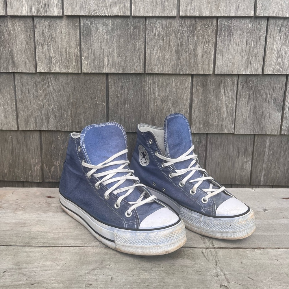 Converse Chuck Taylor All Star Hi Top Blue Custom Dyed Platform Women's Size 10